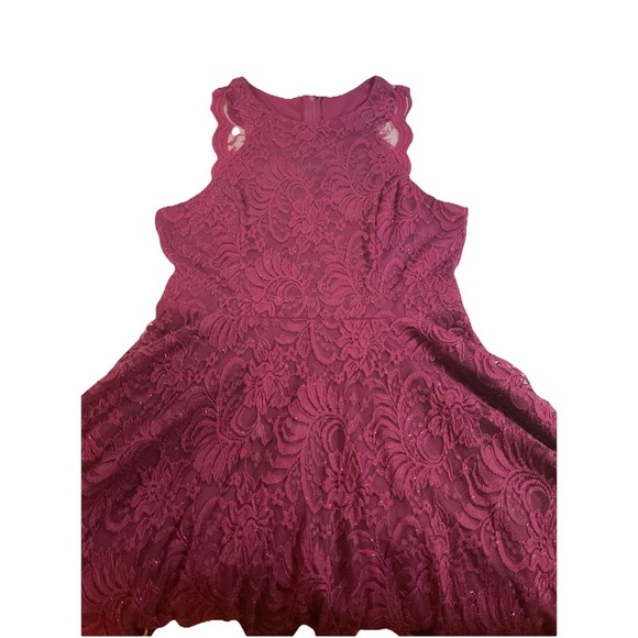City Triangles Lace‎ Fit and Flare Dress Size 13 Purple L74 - Picture 2 of 12